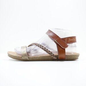 Blowfish Goya Brown Vegan Leather Strappy Lightweight Flat Sandals - 8.5